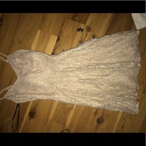 cute and classy gold/beige/tan dress